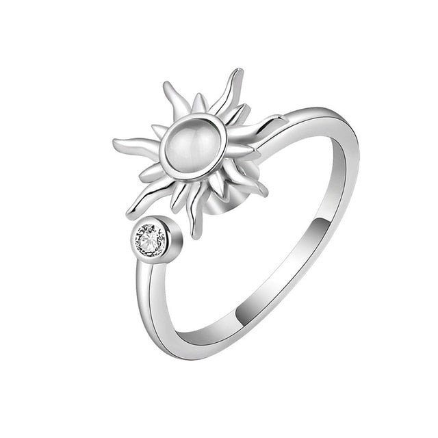 Butterfly Daisy Anxiety Ring Rotatable Spinner Ring Girls Women Jewelry for Party Anxiety Relief Ring Fidget Anti Stress Rings