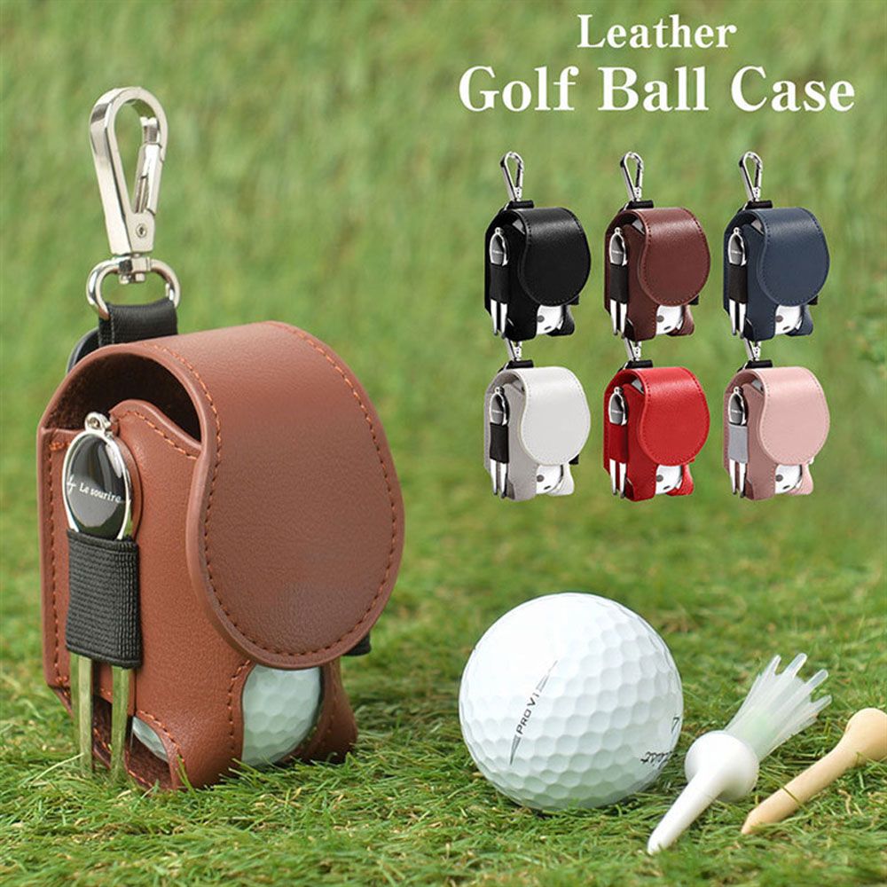 Mini Pocket Leather Golf Ball Storage Pouch Portable Golf Waist Holder Bag Mini Golf Ball Container Waist Storage Bag