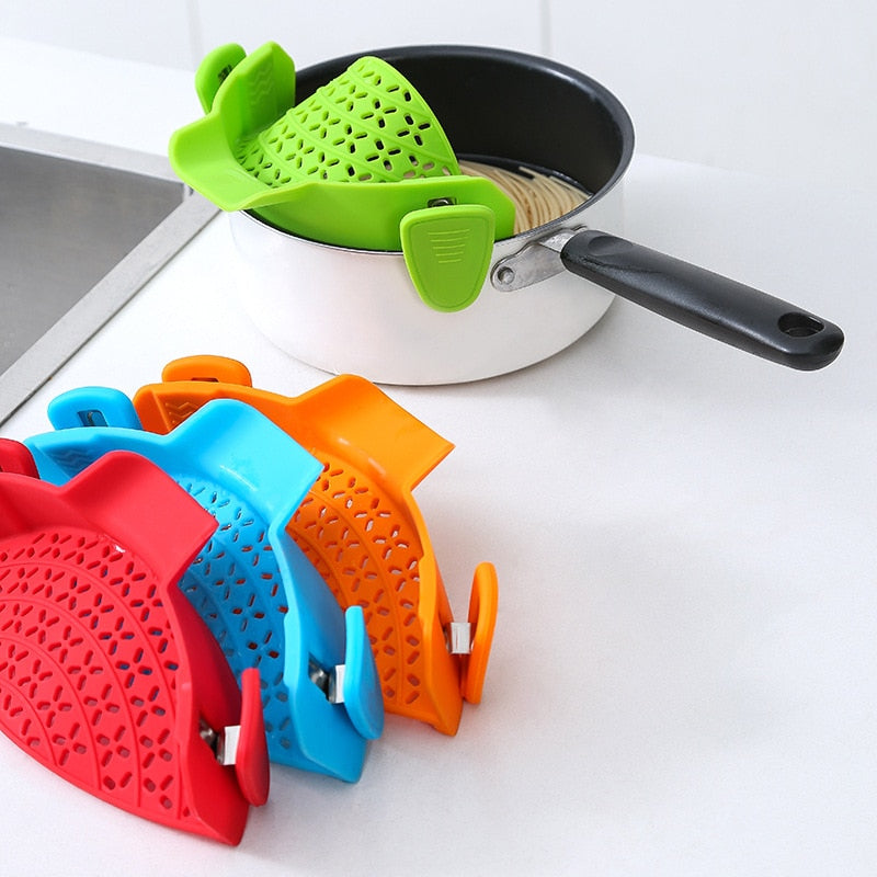 Kitchen Silica Gel Gadget Sets Utensils for Kitchen Smart Strainer Washing Draining Kitchen Filter Sieve Fruit Vegetable Filter